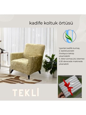 Uy Style Kadife Tek Kişilik Koltuk Örtüsü,berjer Kılıfı Lastikli