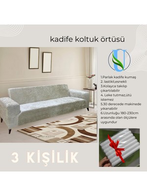 Uy Style Kadife Koltuk, Kanepe, Çekyat Örtüsü , Koltuk Kılıfı( 3 Kişilik)