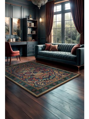 Homshtag Kuru Kafa Figürlü Korku Kurukafalı Salon Halısı Koyu Renkli Oturma Odası Halı Konsept Halı