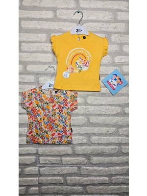 Miniworld Çiçek Desenli 2'li Tişört