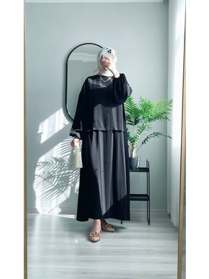 Wedof Design Krep Ikili Takım Etek Bluz Modest Takım