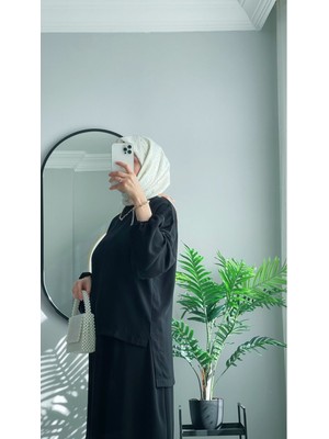 Wedof Design Krep Ikili Takım Etek Bluz Modest Takım