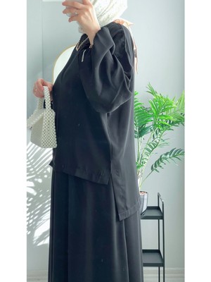 Wedof Design Krep Ikili Takım Etek Bluz Modest Takım