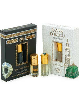 Hac ve Umre Kokuları 2 Li Set: Kabe Örtüsü ve Ravza Kokusu ve Esansı