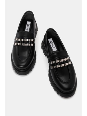 Be Style  Roll Kadın Siyah Loafer