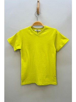 Woorage Erkek Çocuk Basic Kısa Kol T-Shirt 9187 Yağ Yeşili