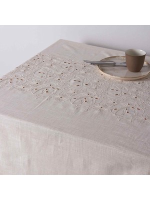 Linens Brigit 150X250 cm Masa Örtüsü Ekru