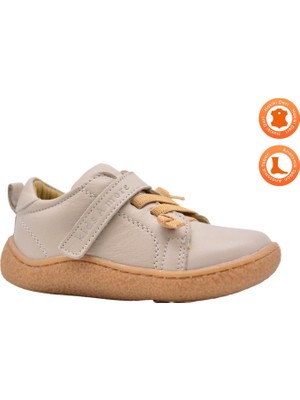 Kids A More Nicolo Lastikli Deri Erkek Çocuk Ayakkabı Bej Anatomik Taban ve Yumuşak Taban