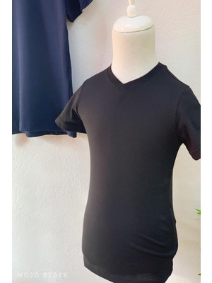 Woorage Erkek Çocuk Basic Kısa Kol T-Shirt 9187 Siyah