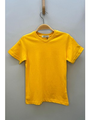 Woorage Erkek Çocuk Basic Kısa Kol T-Shirt 9187 Hardal