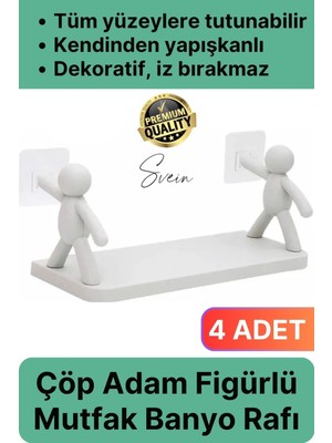 Svein Sevimli Insan Motifli Banyo Mutfak Ofis Baharat Raf Modern Organizer Düzenleyici Çöp Adam Çok Amaçlı