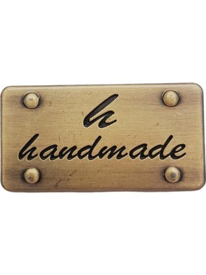 Angel Çanta Aksesuar Handmade Antik Renk Yazılı Metal Etiket 3.7x2 cm Kadınlar İçin Plaka Süs