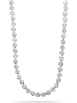 Silveranka 925 Ayar Gümüş Beyaz Kalp Su Yolu Kolye