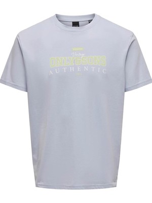 Jack & Jones Only & Sons Onsmax Lıfe Logo Ss Tee 22029434 Mavi