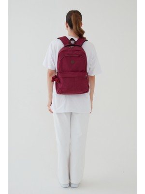 Rosso Collina Unisex Siyah Su Geçirmez Krinkıl Kumaş Günlük Sırt Çantası Seyahat ve Okul Çantası Bergamo