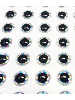 S.F. Jig  Olta Balıkçılık Yapay Göz - 3D Göz - 5mm - Jig Rapala Kaşık Silikonlar Için - 50 Adet