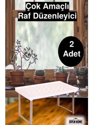 Open Home 2'li Raf Yükseltici- Dolap Içi Düzenleyici Beyaz