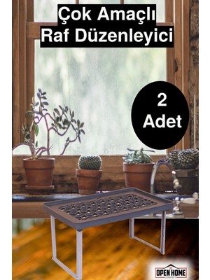 Open Home 2'li Raf Yükseltici- Dolap Içi Düzenleyici Antrasit