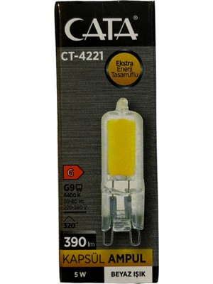 Cata CT-4221 5W 6400K (Beyaz) G9 Duylu Kapsül LED Ampul (2 Adet)