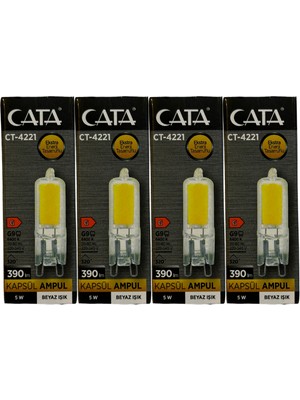 Cata CT-4221 5W 6400K (Beyaz) G9 Duylu Kapsül LED Ampul (4 Adet)