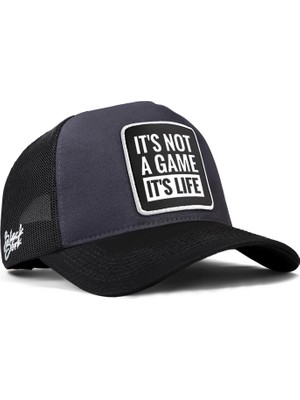 BlackBörk It's Not A Game Logolu Siyah-Antrasit Trucker Şapka