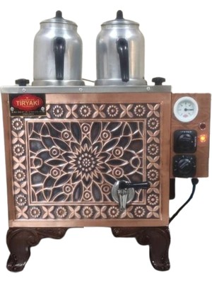 Osmanlı 2 Demlikli Bakır Elektrikli Çay Kazanı