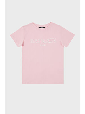 Balmain Pamuklu Bisiklet Yaka Çocuk T Shirt T Shirt 6M8721 MX030 506