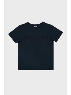 Balmain Pamuklu Bisiklet Yaka Çocuk T Shirt T Shirt 6M8721 MX030 621