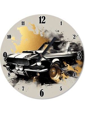 Tablomega Siyah Klasik Araba Analog Duvar Saati