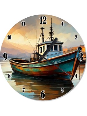Tablomega Balıkçı Teknesi Şekilli Duvar Saati