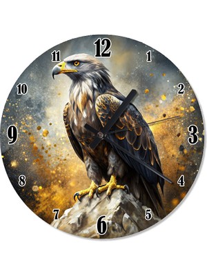 Tablomega Zirvedeki Kartal Baskılı Duvar Saati