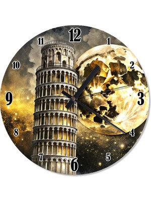 Karizma Tablo Italya Pisa Kulesi Sessiz Duvar Saati