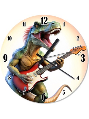 Karizma Tablo Gitar Falan Dinozor Şekilli Duvar Saati