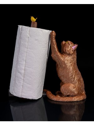 Turansoy Craft Kedi ve Kuş Temalı Tuvalet Kağıdı Tutacağı Tuvalet Kağıtlık