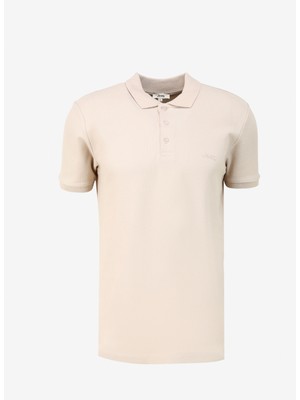 Jeep Düz Bej Erkek Polo T-Shirt J4SM-TST7234