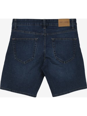 Only & Sons Normal Koyu Mavi Erkek Denim Şort Onsweft Dbd 7626 Pım Dnm Shorts Vd