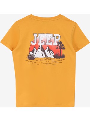 Jeep Hardal Erkek Çocuk Bisiklet Yaka Relaxed Baskılı T-Shirt C4Sb-Tst4020