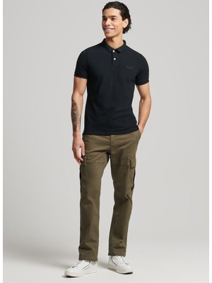 Superdry Düz Siyah Erkek Polo T-Shirt M1110343A02A_CLASSIC Pıque Polo