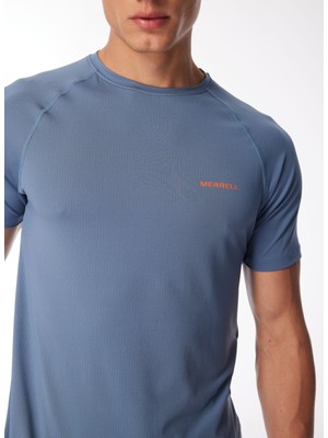 Merrell Mavi Erkek O Yaka Baskılı T-Shirt M3Tend_Tend