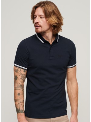 Superdry Düz Lacivert Erkek Polo T-Shirt M1110387A98T_SPORTSWEAR Relaxed Tıp