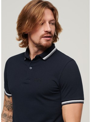 Superdry Düz Lacivert Erkek Polo T-Shirt M1110387A98T_SPORTSWEAR Relaxed Tıp