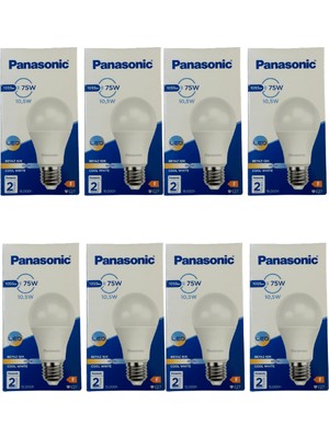 Panasonic 10,5W (75W) 6500K (Beyaz Işık) E27 Duylu LED Ampul (8 Adet)