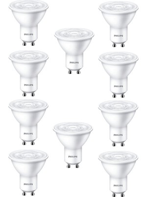 Philips 4,7W (50W) 2700K (Sarı Işık) GU10 Duylu PAR16 LED Spot (10 Adet)