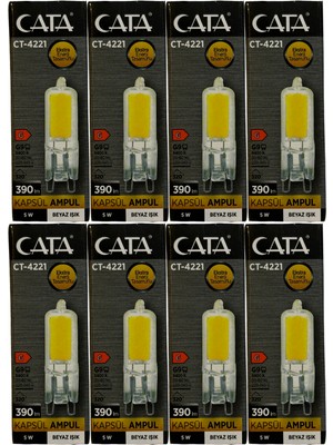 Cata CT-4221 5W 6400K (Beyaz) G9 Duylu Kapsül LED Ampul (8 Adet)