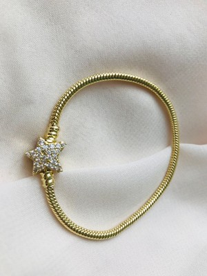 Star Accessory Çelik Yıldız Charm Gold Bileklik