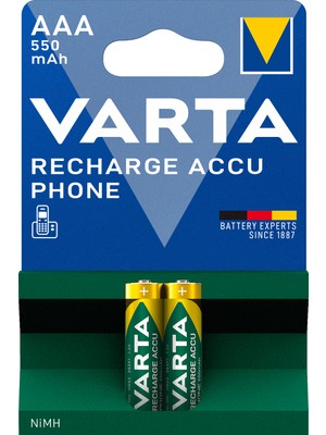 VARTA 550mAh AAA Şarj Edilebilir  2'li Pil