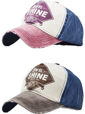 Tezzgelsin Unisex Eskitme Jewel Shine Ayarlanabilir Beyzbol Kep Şapka Baseball Şapka 2'li Set