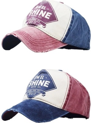Tezzgelsin Unisex Eskitme Jewel Shine Ayarlanabilir Beyzbol Kep Şapka Baseball Şapka 2'li Set
