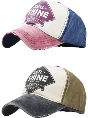 Tezzgelsin Unisex Eskitme Jewel Shine Ayarlanabilir Beyzbol Kep Şapka Baseball Şapka 2'li Set