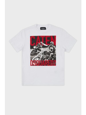 Dsquared2 Pamuklu Bisiklet Yaka Çocuk T Shirt DQ0158 D00MQ T Shirt DQ0158